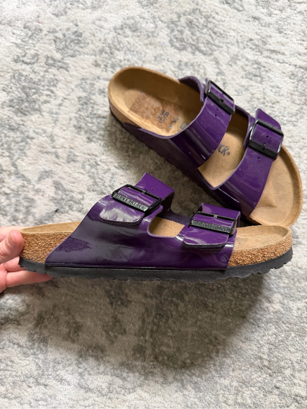 Purple Birkenstock Strap Sandals Sz 38 - Picture 4 of 4